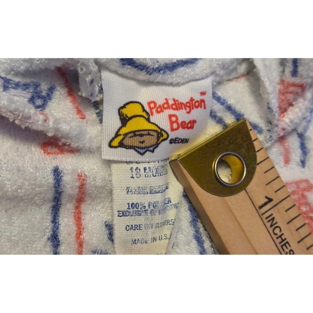 Vintage‎ Paddington Bear Striped Bear Sleeper Baby Size 18 Months Multicolor